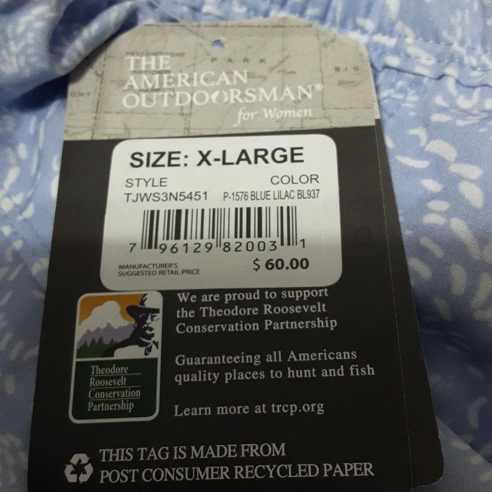 THE‎ AMERICAN OUTDOORSMAN  Blue Lilac Patterned Skort